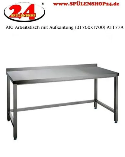 AfG Arbeitstisch ohne Grundboden mit Aufkantung (B1700xT700) AT177A verschweite Ausfhrung 3-seitig verstrebt