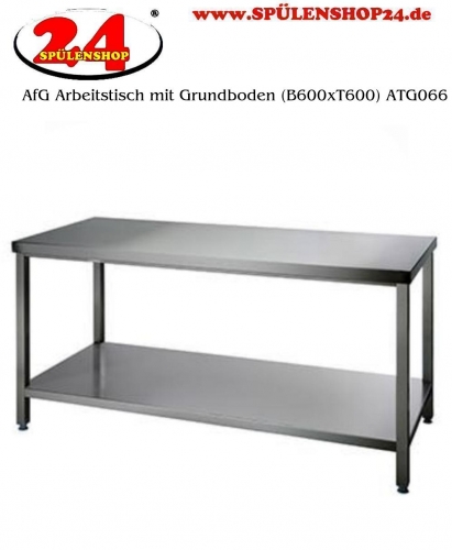 AfG Arbeitstisch mit Grundboden (B600xT600) ATG066 verschweite Ausfhrung Auflageboden verstrkt ohne Aufkantung