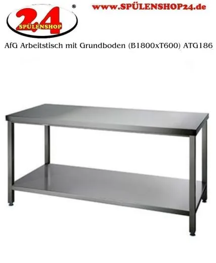 AfG Arbeitstisch mit Grundboden (B1800xT600) ATG186 verschweite Ausfhrung Auflageboden verstrkt ohne Aufkantung