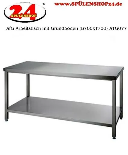 AfG Arbeitstisch mit Grundboden (B700xT700) ATG077 verschweite Ausfhrung Auflageboden verstrkt ohne Aufkantung