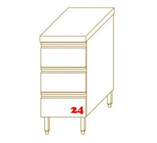 AfG Schubladenschrank mit 3 Schubladen T600 AS46S3 verschweite Ausfhrung passend fr Gastronorm