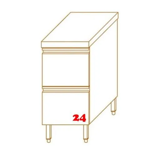 AfG Schubladenschrank 2 Schubladen T600 mit Aufkantung AS46S2A verschweite Ausfhrung passend fr Gastronorm