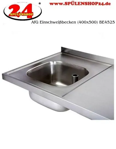 AfG Einschweibecken (400x500) BE4525 fr Einbau in Edelstahlarbeitsplatten Beckentiefe 250mm
