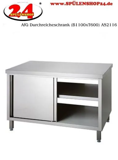 AfG Durchreicheschrank (B1100xT600) AS2116 verschweite Ausfhrung Arbeitsplatte 4-Seitig mit Tropfkante