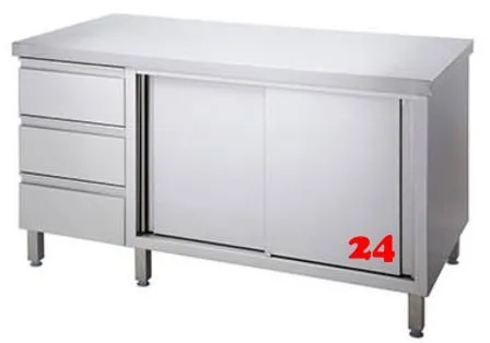 AfG Arbeitsschrank mit Schubladenblock und Schiebetren (B1700xT700) ASB177 verschweite Ausfhrung