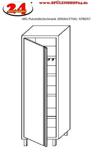 AfG Putzmittelschrank (B500xT700) ATR057 mit Flgeltr verschweite Ausfhrung