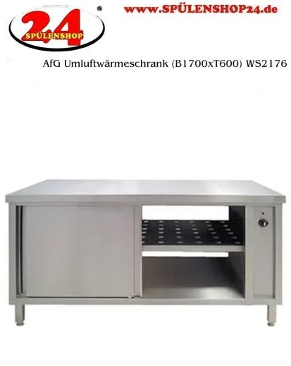 AfG Umluftwrmeschrank beidseitig mit Schiebetren (B1700xT600) WS2176 Durchreicheschrank verschweite Ausfhrung