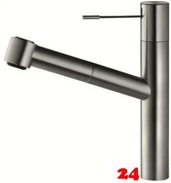 KWC Kchenarmatur Ono 10.151.033.700FL Einhebelmischer Edelstahl massiv mit Zugauslauf Bedienhebel aus Medizinstahl (121488)