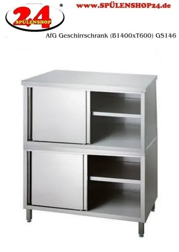 AfG Geschirrschrank mit Schiebetren (B1400xT600) GS146 zwei Schrankrume verschweite Ausfhrung