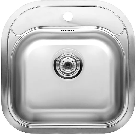 REGINOX Kchensple Boston R Einbausple Edelstahl mit Einbaurand Siebkorb als Stopfenventil