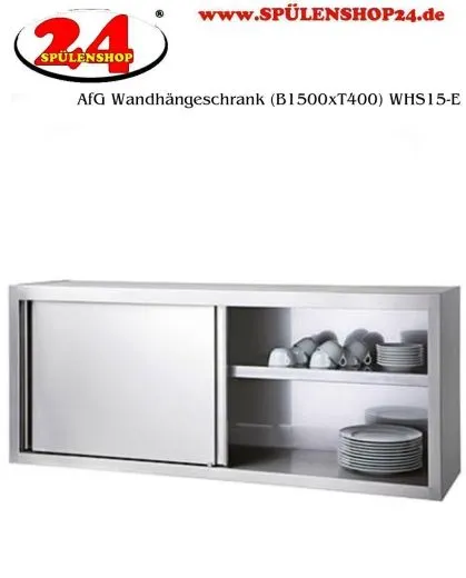 AfG Wandhngeschrank mit Schiebetren (B1500xT400) WHS15-E Rckwand geschlossen verschweite Ausfhrung
