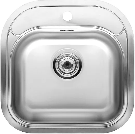 REGINOX K�chensp�le Boston (L) OKG Einbausp�le Edelstahl mit Flachrand Siebkorb als Stopfenventil