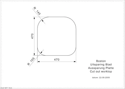 REGINOX K�chensp�le Boston (L) OKG Einbausp�le Edelstahl mit Flachrand Siebkorb als Stopfenventil