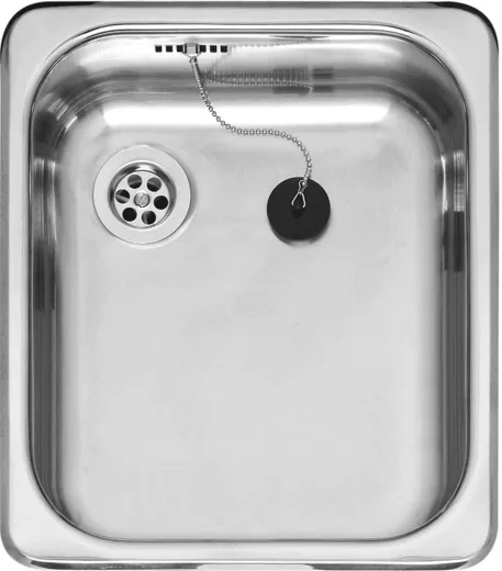 REGINOX Kchensple R18 3530 OSK Einbausple Edelstahl mit Einbaurand Ablauf mit Gummistopfen