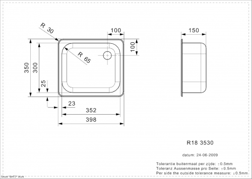 REGINOX Küchenspüle R18 3530 OSK Einbauspüle Edelstahl mit Einbaurand Ablauf mit Gummistopfen