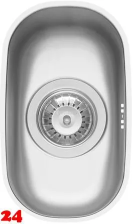 PYRAMIS Kchensple Iris (16,5x29) 1B Unterbausple / Edelstahlsple mit Siebkorb als Stopfenventil