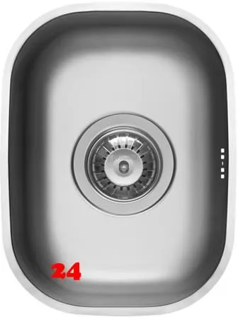 PYRAMIS Kchensple Iris (24x33,5) 1B Unterbausple / Edelstahlsple mit Siebkorb als Stopfenventil