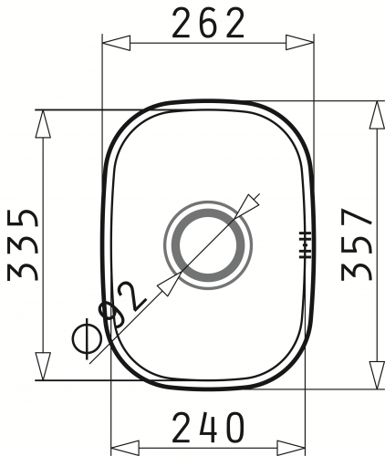 PYRAMIS Küchenspüle Iris (24x33,5) 1B Unterbauspüle / Edelstahlspüle mit Siebkorb als Stopfenventil