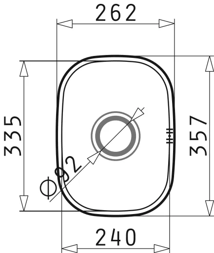 PYRAMIS Kchensple Iris (24x33,5) 1B Unterbausple / Edelstahlsple mit Siebkorb als Stopfenventil