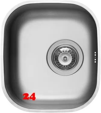 PYRAMIS Kchensple Iris (30x34) 1B Unterbausple / Edelstahlsple mit Siebkorb als Stopfenventil