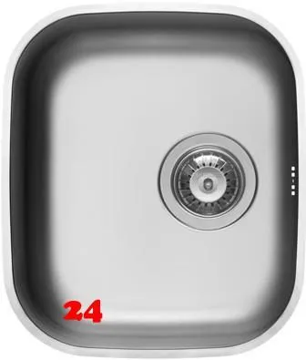 PYRAMIS Kchensple Iris (34x40) 1B Unterbausple / Edelstahlsple mit Siebkorb als Stopfenventil