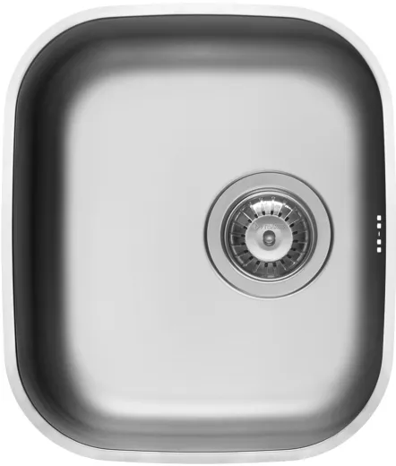 PYRAMIS Kchensple Iris (34x40) 1B Unterbausple / Edelstahlsple mit Siebkorb als Stopfenventil