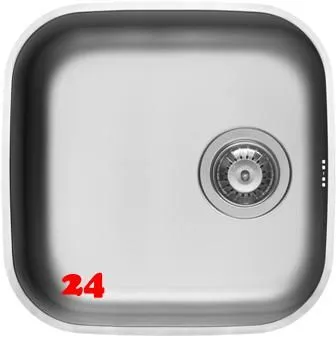 PYRAMIS Kchensple Iris (40x40) 1B Unterbausple / Edelstahlsple mit Siebkorb als Stopfenventil