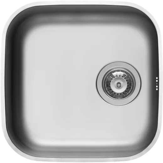 PYRAMIS Kchensple Iris (40x40) 1B Unterbausple / Edelstahlsple mit Siebkorb als Stopfenventil