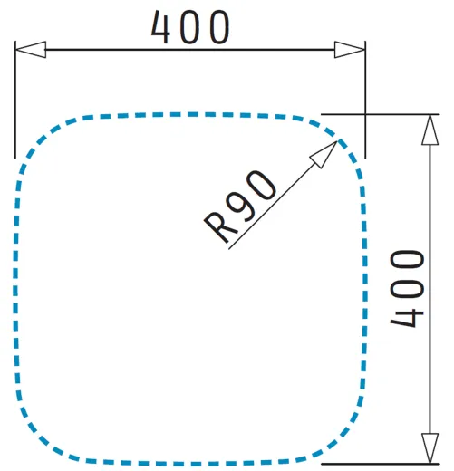 PYRAMIS Kchensple Iris (40x40) 1B Unterbausple / Edelstahlsple mit Siebkorb als Stopfenventil