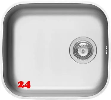 PYRAMIS Kchensple Iris (45x40) 1B Unterbausple / Edelstahlsple mit Siebkorb als Stopfenventil