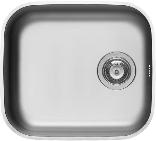 PYRAMIS Kchensple Iris (45x40) 1B Unterbausple / Edelstahlsple mit Siebkorb als Stopfenventil