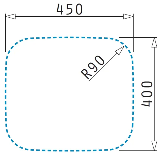 PYRAMIS Kchensple Iris (45x40) 1B Unterbausple / Edelstahlsple mit Siebkorb als Stopfenventil