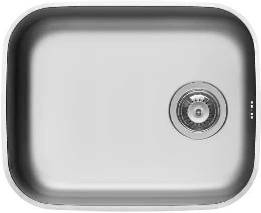 PYRAMIS Kchensple Iris (50x40) 1B Unterbausple / Edelstahlsple mit Siebkorb als Stopfenventil