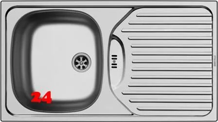 ✅ PYRAMIS Kchensple ET78 (78x43,5) 1B 1D Einbausple / Edelstahlsple mit Stopfenventil ohne Hahnlochbohrung