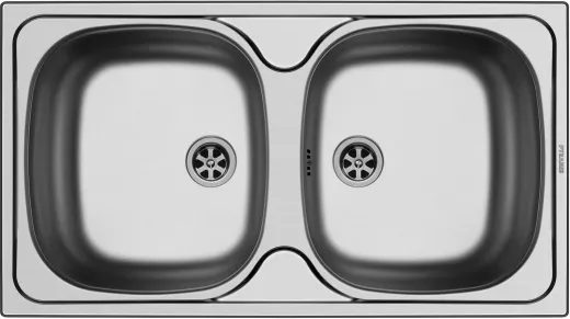 PYRAMIS Kchensple E78 (78x43,5) 2B Einbausple / Doppelsple Ablauf mit Gummistopfen ohne Hahnlochbohrung