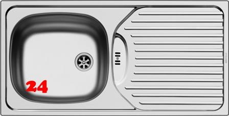 PYRAMIS Küchenspüle CA1 (86x43,5) 1B 1D Einbauspüle / Edelstahlspüle Ablauf mit Gummistopfen ohne Hahnlochbohrung