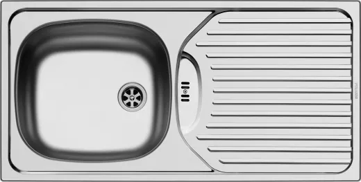 PYRAMIS Kchensple CA1 (86x43,5) 1B 1D Einbausple Leinenoptik Ablauf mit Gummistopfen ohne Hahnlochbohrung