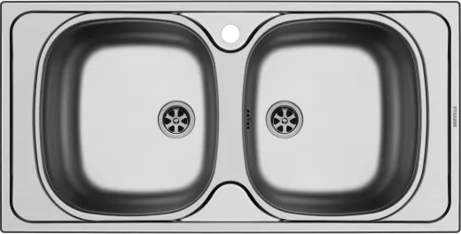 PYRAMIS Kchensple E33/33 (86x43,5) 2B Einbausple / Doppelsple Ablauf mit Gummistopfen