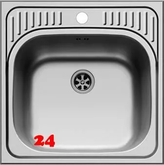 ✅ PYRAMIS Kchensple ET34 (48x48) 1B Einbausple / Edelstahlsple Ablauf mit Gummistopfen