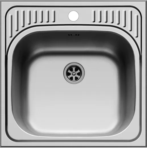 ✅ PYRAMIS Kchensple ET34 (48x48) 1B Einbausple / Edelstahlsple Ablauf mit Gummistopfen