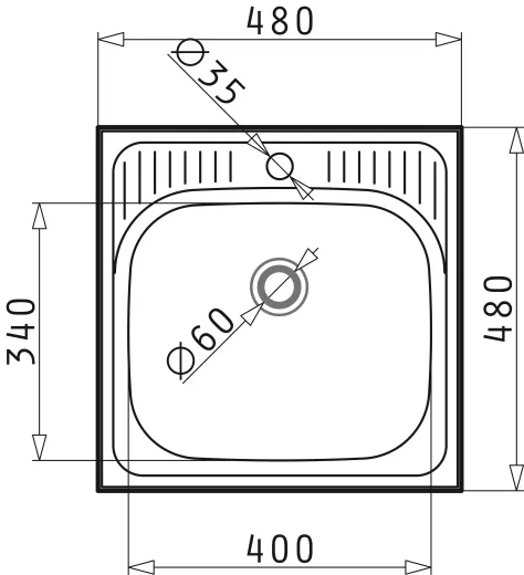 ✅ PYRAMIS Kchensple ET34 (48x48) 1B Einbausple / Edelstahlsple Ablauf mit Gummistopfen