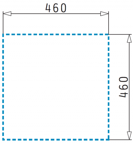 PYRAMIS Kchensple ET34 (48x48) 1B Einbausple / Edelstahlsple Ablauf mit Korbventil