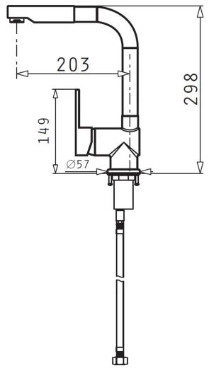 PYRAMIS Kchenarmatur Aladia Elegant Einhebelmischer Chrom mit Zugauslauf als Schlauchbrause Niederdruck