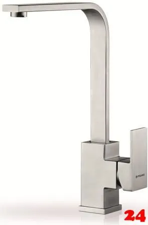 PYRAMIS Kchenarmatur Cecilia Premium Einhebelmischer Edelstahl massiv mit Festauslauf
