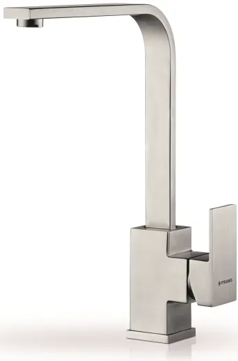 PYRAMIS Kchenarmatur Cecilia Premium Einhebelmischer Edelstahl massiv mit Festauslauf