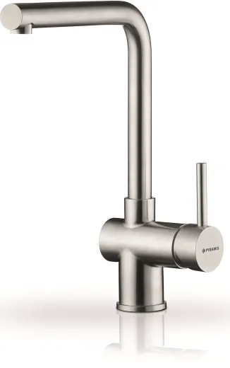 PYRAMIS Kchenarmatur Mandolin Premium Einhebelmischer Edelstahl massiv mit Festauslauf