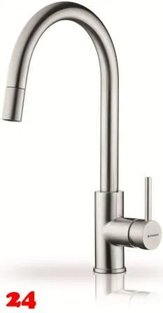 PYRAMIS Kchenarmatur Verismo Premium Einhebelmischer Edelstahl massiv mit Zugauslauf als Schlauchbrause