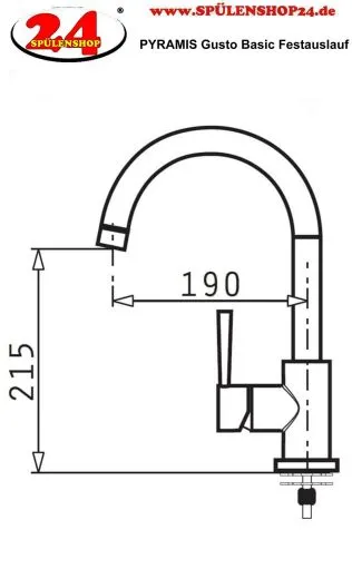 PYRAMIS Kchenarmatur Gusto Basic Premium Einhebelmischer Chrom mit Festauslauf