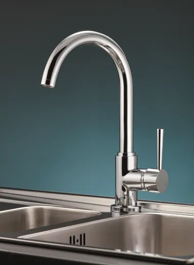 PYRAMIS Kchenarmatur Gusto Basic Premium Einhebelmischer Chrom mit Festauslauf