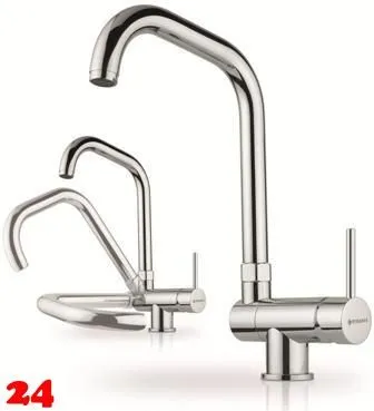 PYRAMIS Kchenarmatur Conralto Classic Einhebelmischer Chrom mit Festauslauf Unterfensterarmatur klappbar